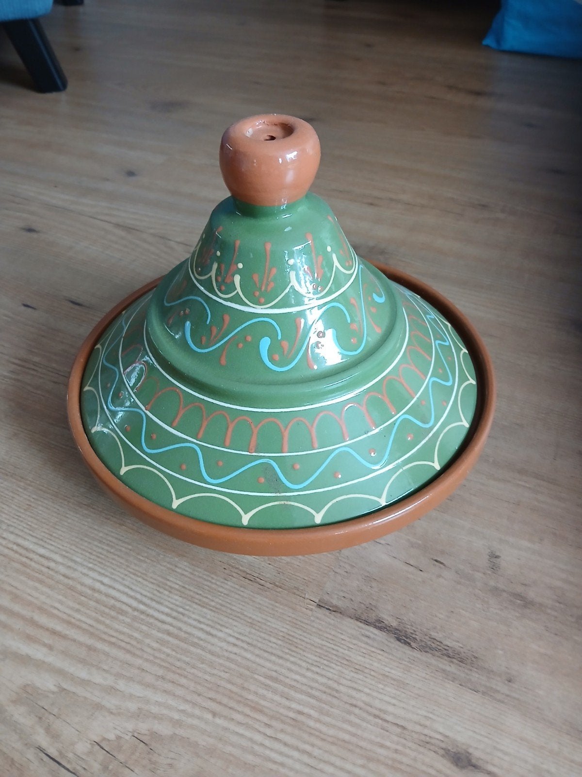 Mooie Marokkaanse Tajine - Groen met patronen, Ophalen of Verzenden, Steen/keramiek, Overige merken, Groen