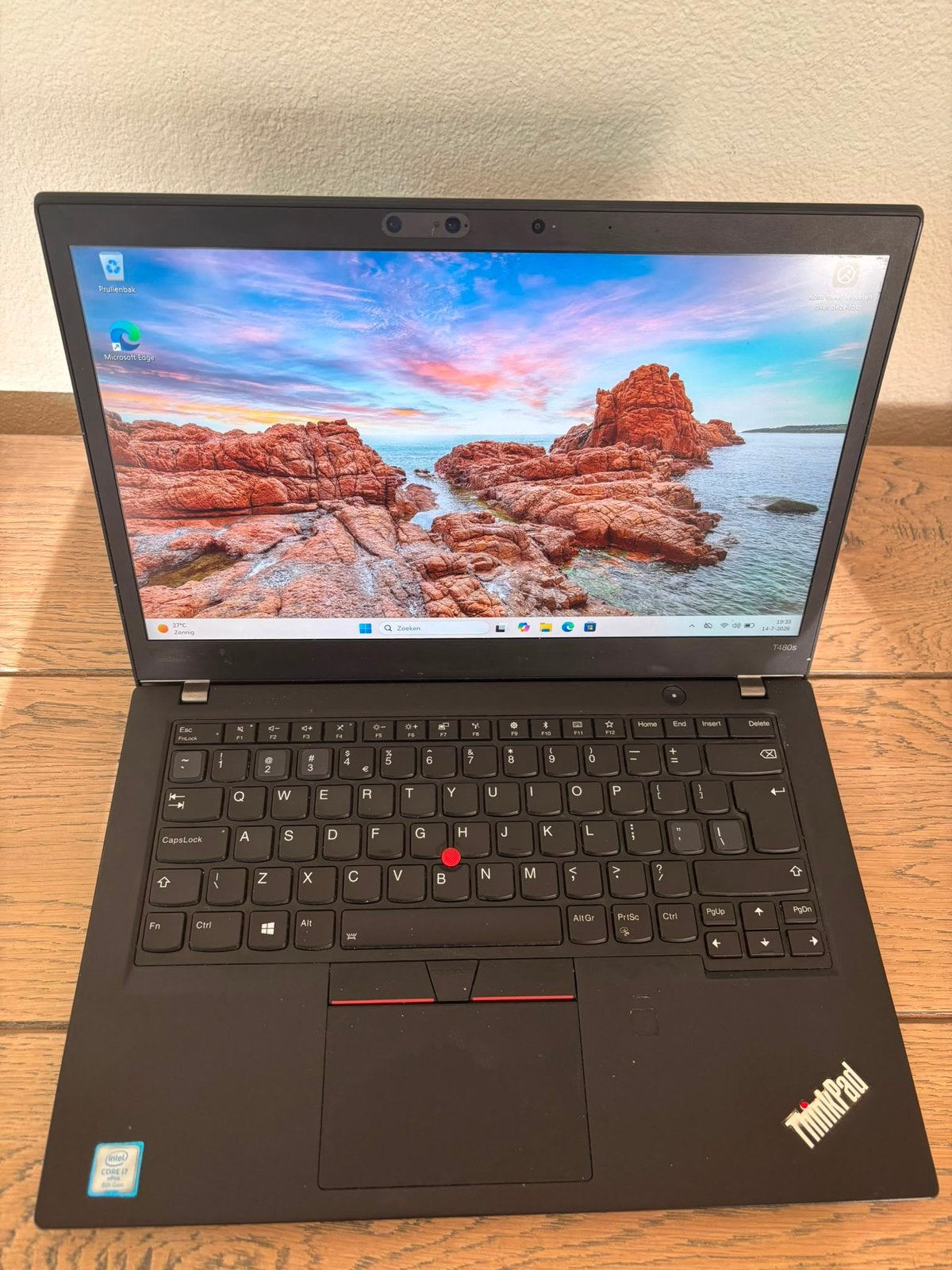 Lenovo ThinkPad T480s | Core i7-8650U | 16GB RAM | 128GB SSD, Computers en Software, Windows Laptops, Qwerty, Minder dan 2 Ghz