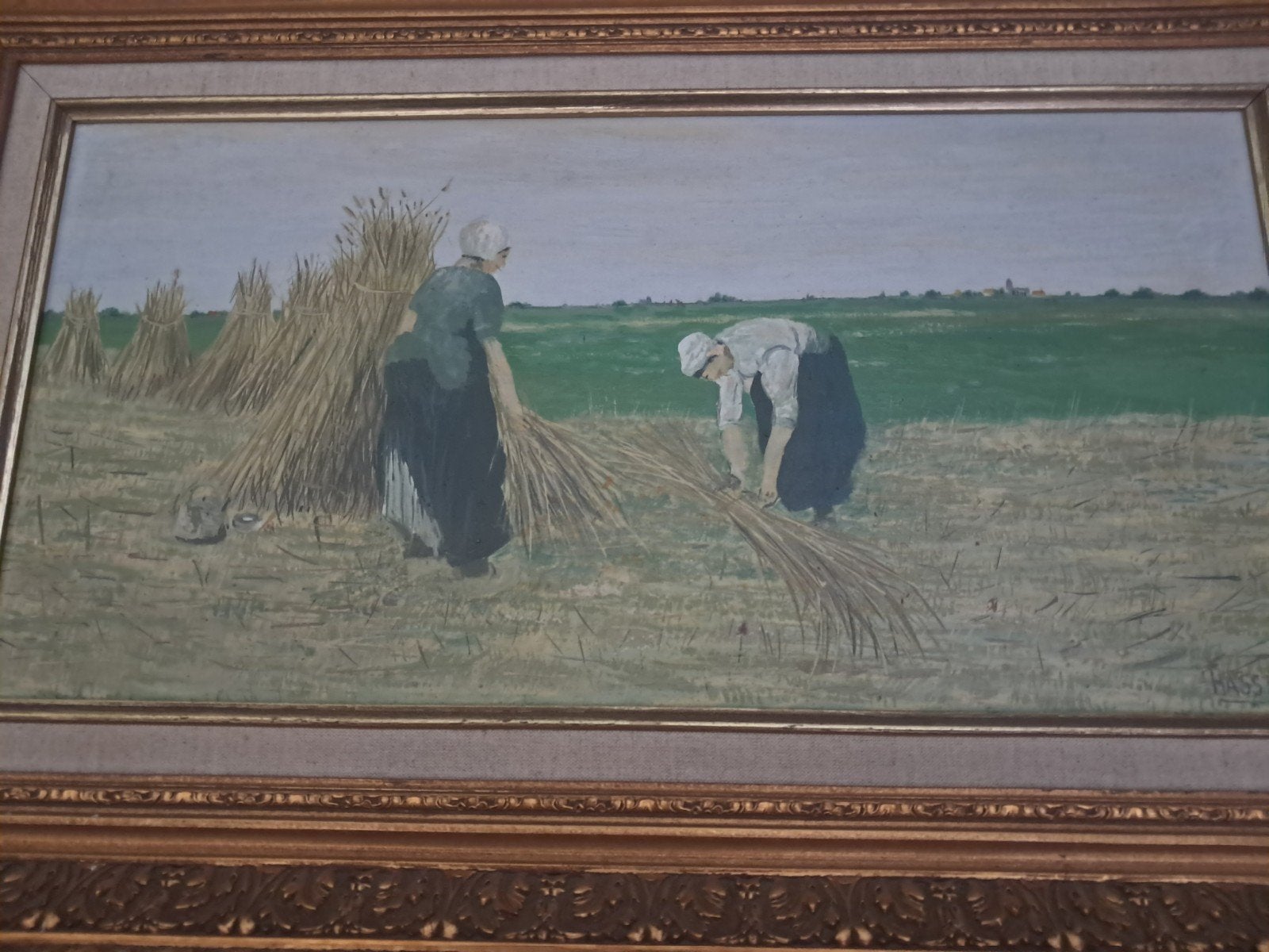 Schilderij Ad van Hassel Boerenvrouwen aan het hooien, Ophalen