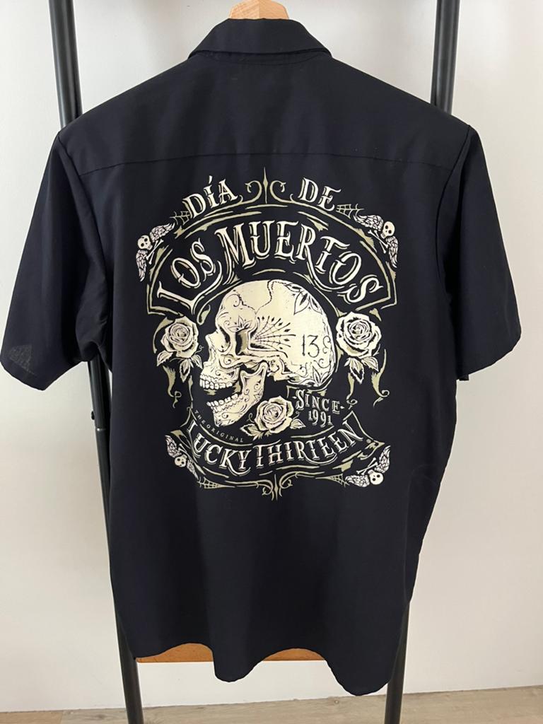 Lucky 13 dias de los muertos, Verzenden, Zo goed als nieuw, Zwart, Halswijdte 41/42 (L)
