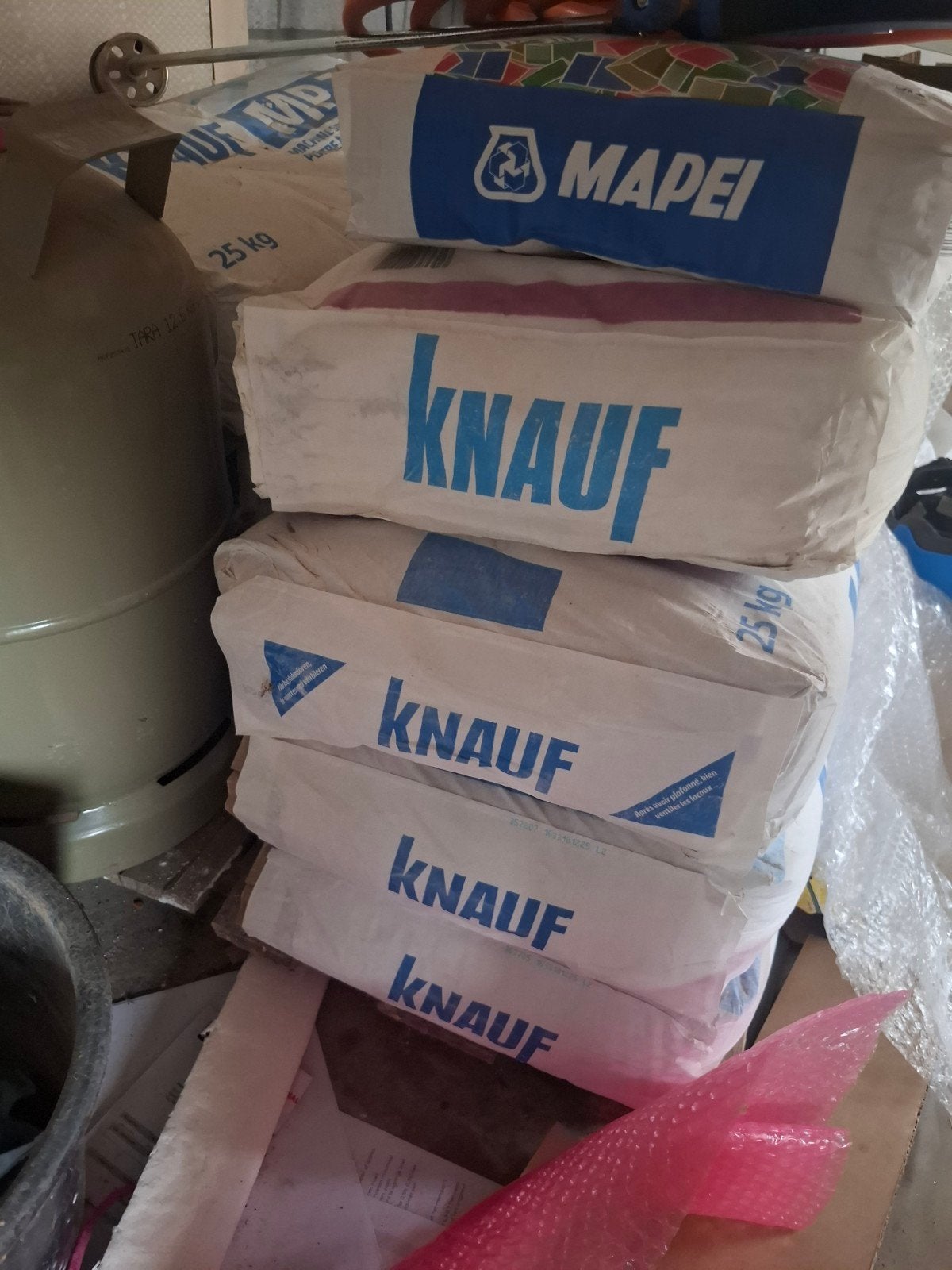 8 zakken Knauf MP75 spuitgips - Nieuw, Ophalen, Nieuw
