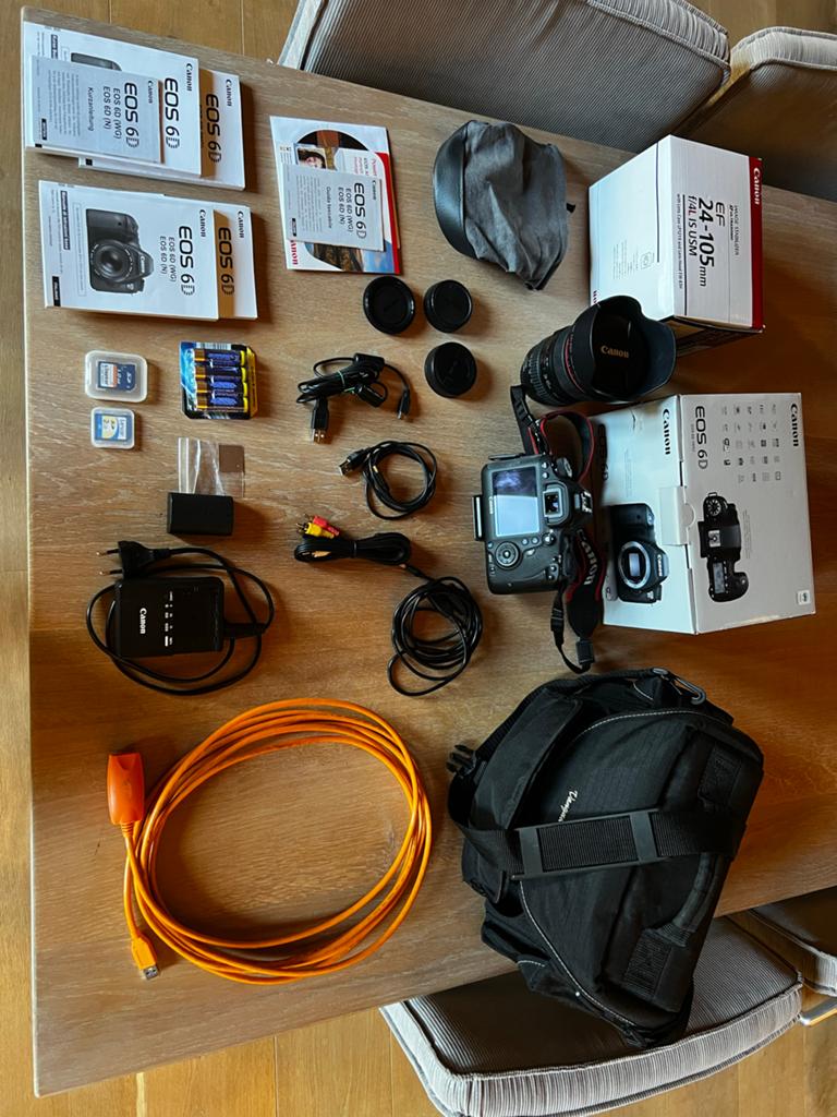 Canon EOS 6D full-frame set EF 24-105mm f/4L – compleet, Ophalen, Zo goed als nieuw, Canon, Geen optische zoom
