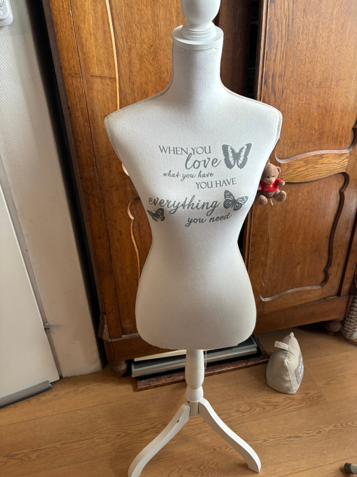 Decoratieve paspop met inspirerende tekst, Hout, Gebruikt, Overige stijlen, Ophalen of Verzenden