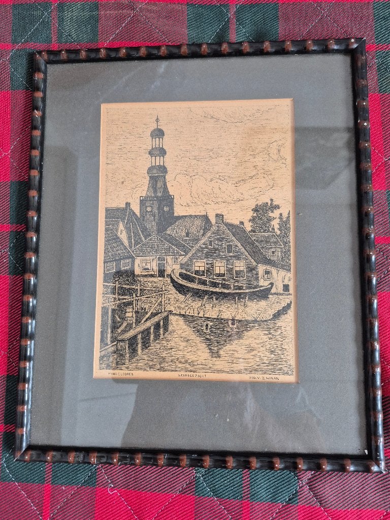 TEKENING, Ophalen of Verzenden, Tekening, Achter glas