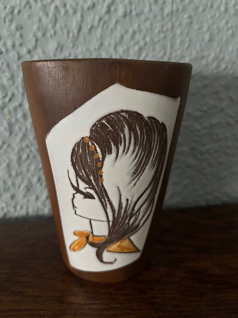 Vaas Kerateak met vrouwenhoofd/Aalten Couzijn, Ophalen of Verzenden