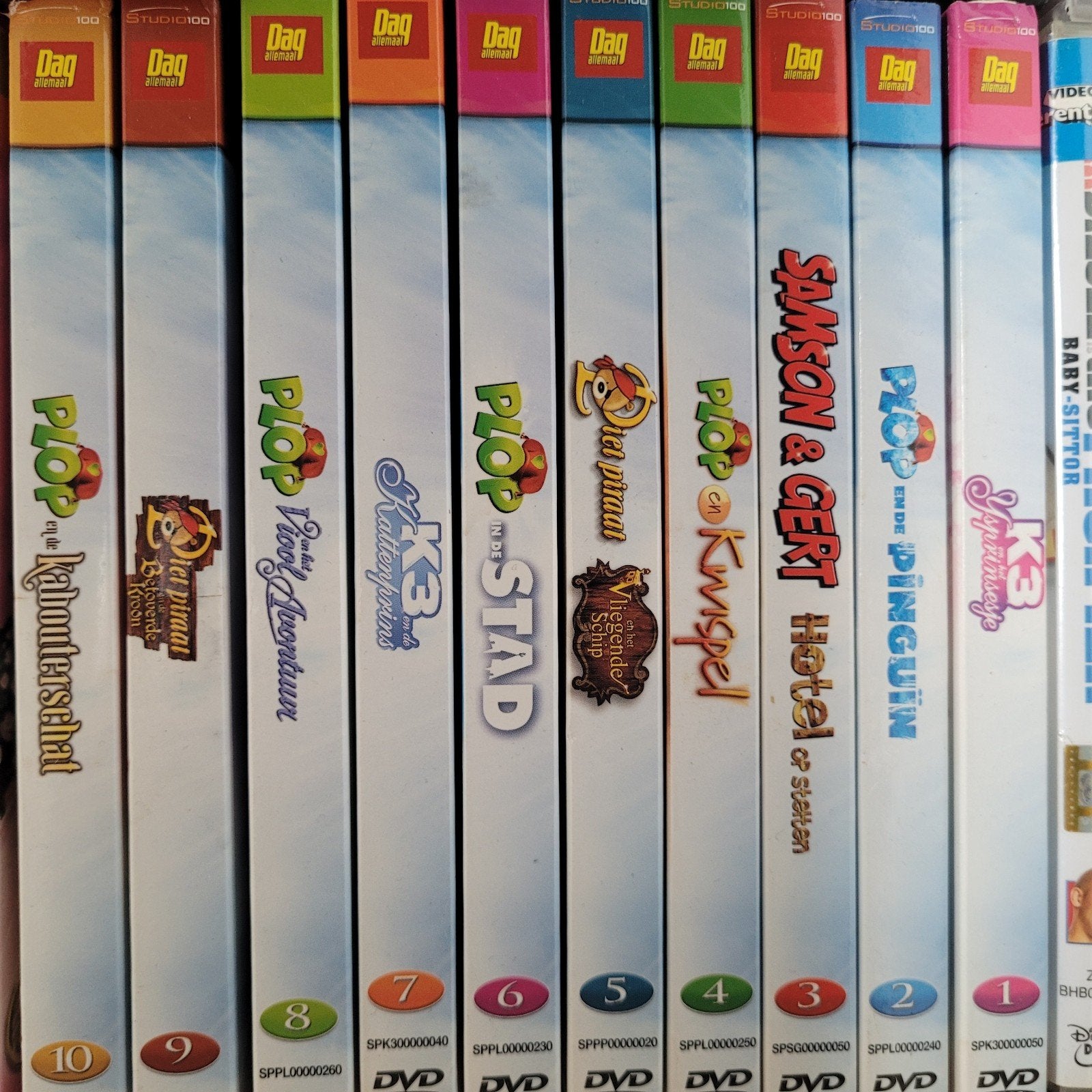 Studio 100 DVD's - Plop, Samson & Gert, K3, Piet Piraat, Gebruikt, Animatie, Alle leeftijden, Film