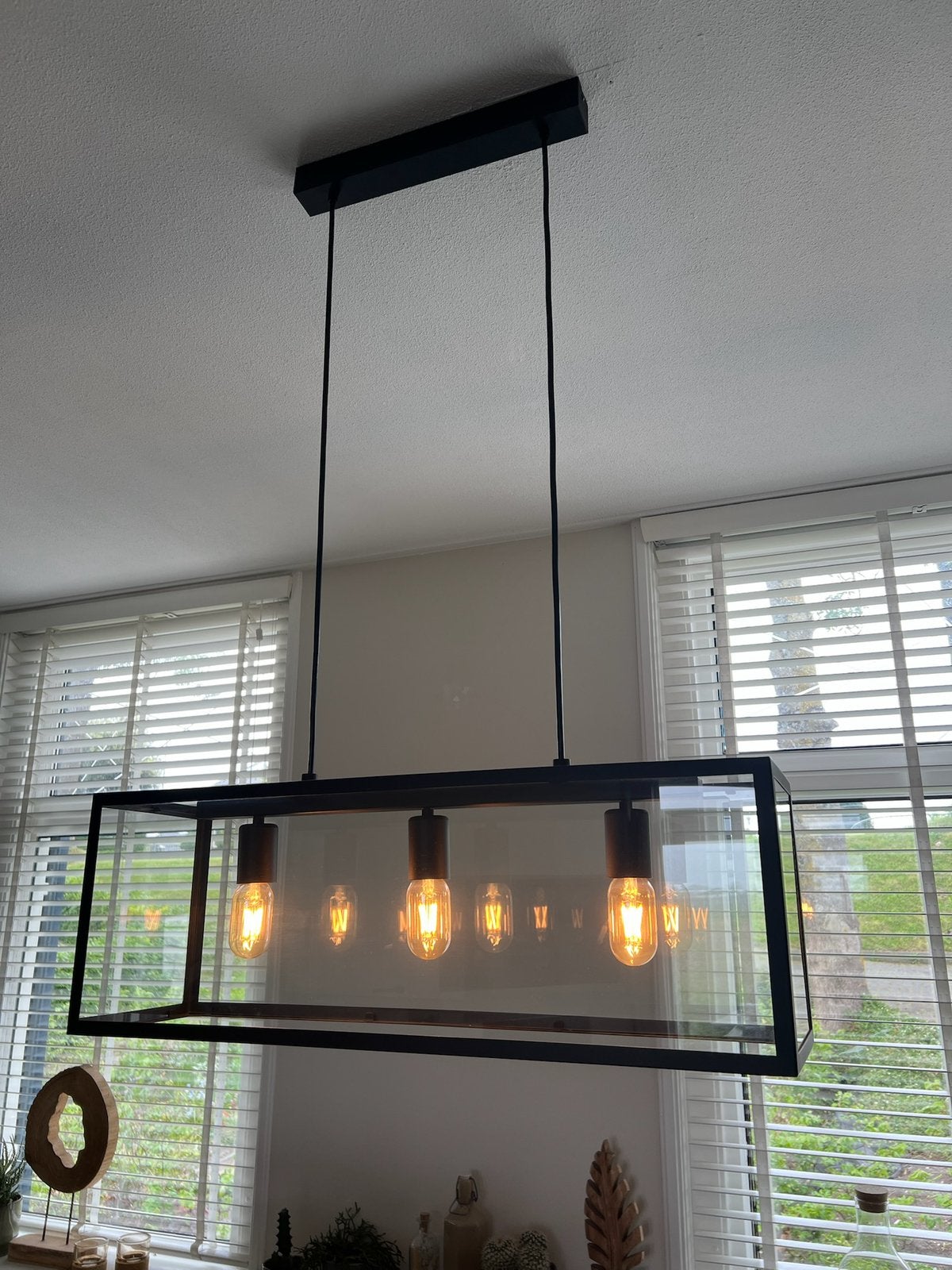 Eglo Charterhouse hanglamp eetkamer lamp metaal industrieel, Ophalen, Zo goed als nieuw, Glas, E27 (groot)