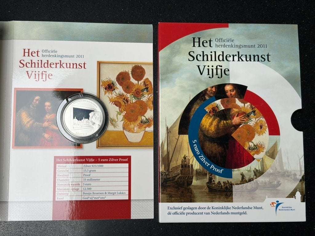 het schilderkunst vijfje, Postzegels en Munten, Munten | Europa | Euromunten, Zilver, Overige landen, Ophalen of Verzenden, 5 euro