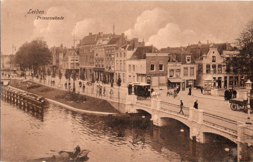 Leiden, Prinsessekade met Paardentram. 6637, Verzenden, Voor 1920, Ongelopen, Zuid-Holland