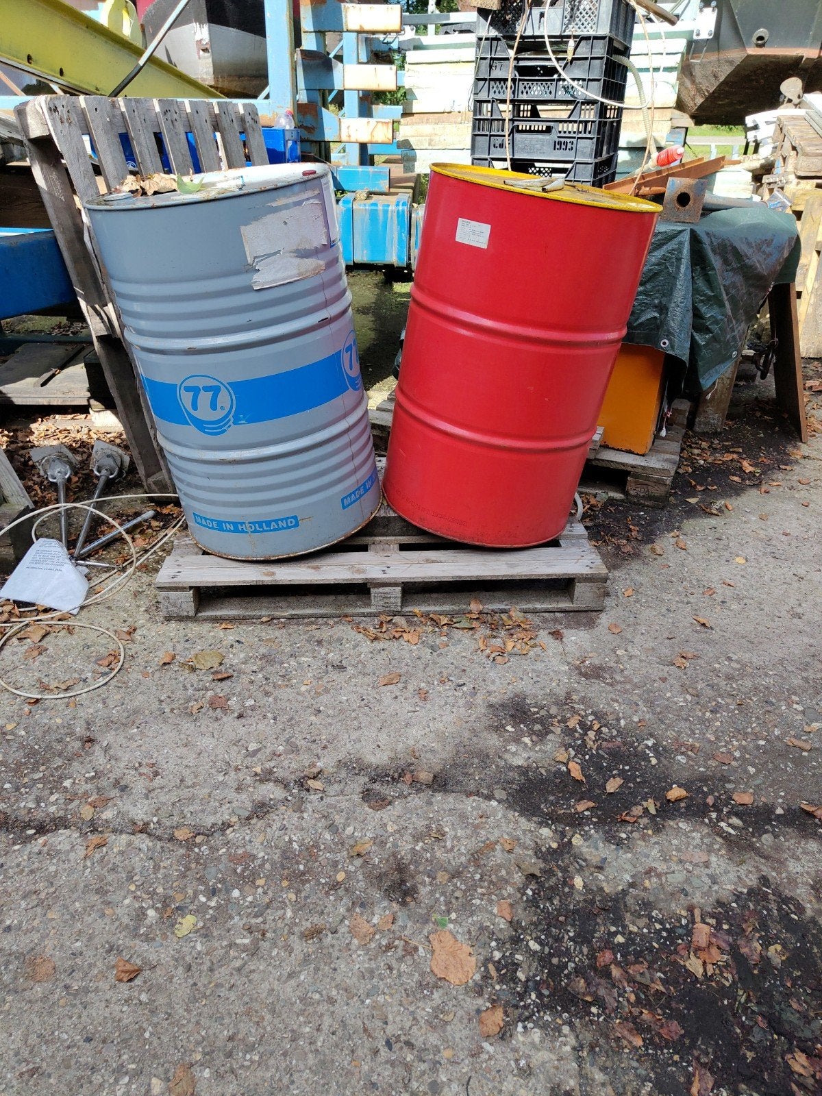 Oliedrum olievat tank ton vuurkorf, Tuin en Terras, Ophalen, Gebruikt, ., .