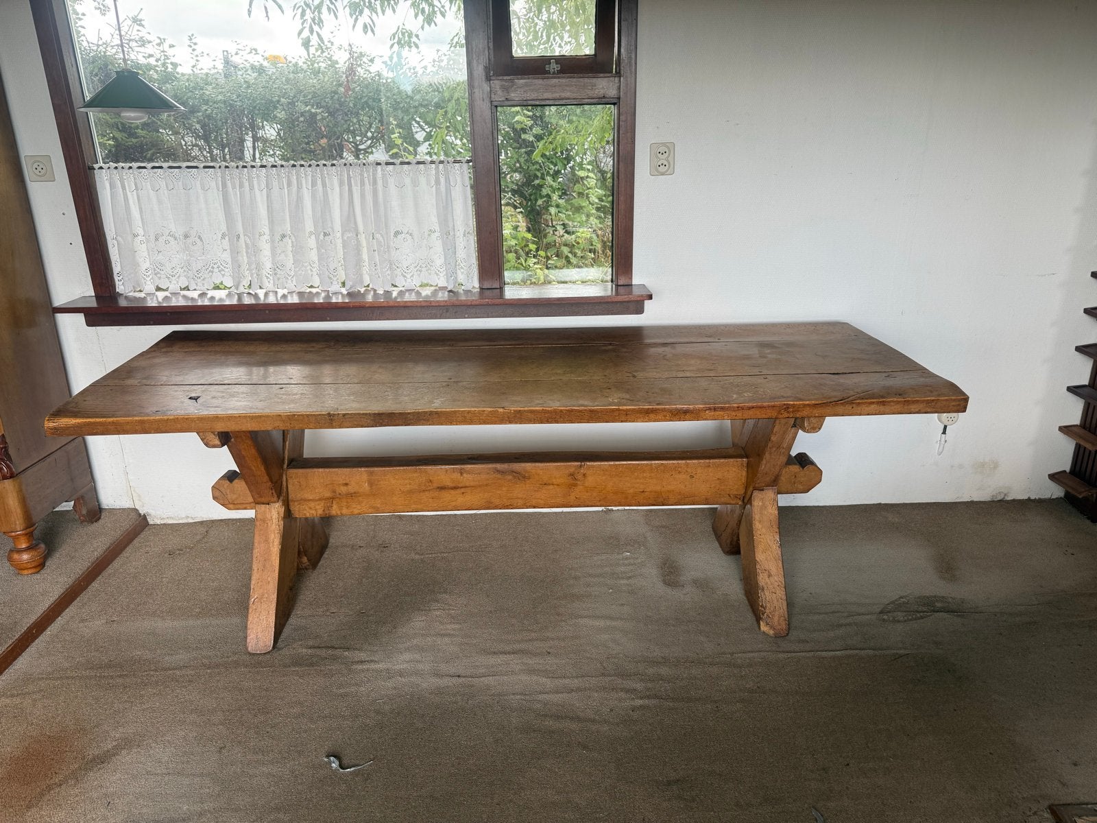 Robuuste houten eettafel - Kloostertafel, Antiek en Kunst, Ophalen
