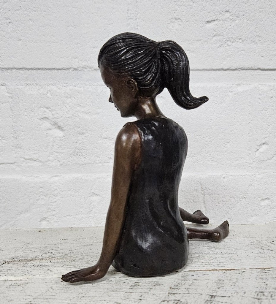 Bronzen beeld/ LEZEND MEISJE, Ophalen of Verzenden, Brons, Beeld