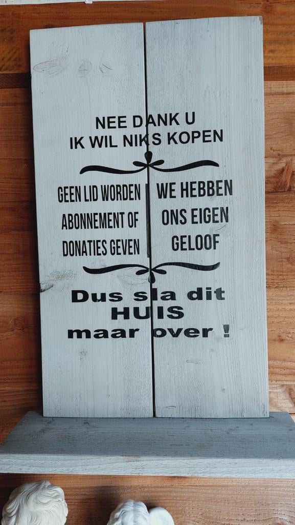 Houten Wandbord met text, Ophalen