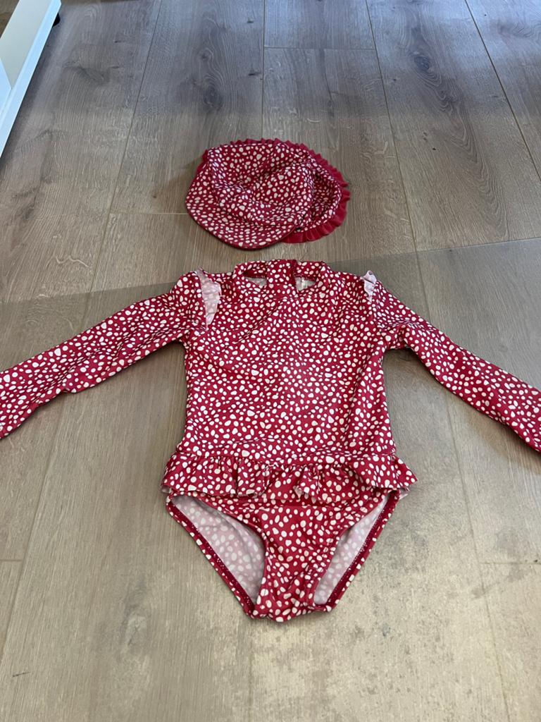 070 - Baby UV-Badpak + UV-zwempet maat 74/80, Badpak, Ophalen of Verzenden, Zo goed als nieuw, Prenatal