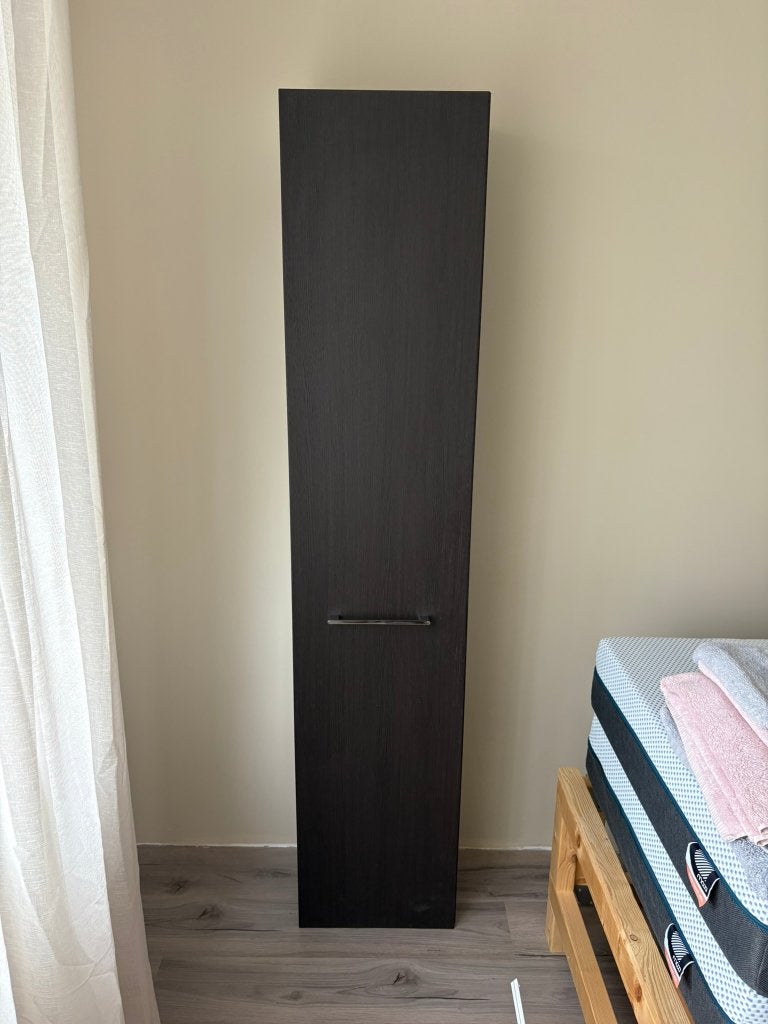 Hoge badkamerkast - Donkerbruin, Ophalen, (Half)hoge kast, Minder dan 50 cm, Gebruikt