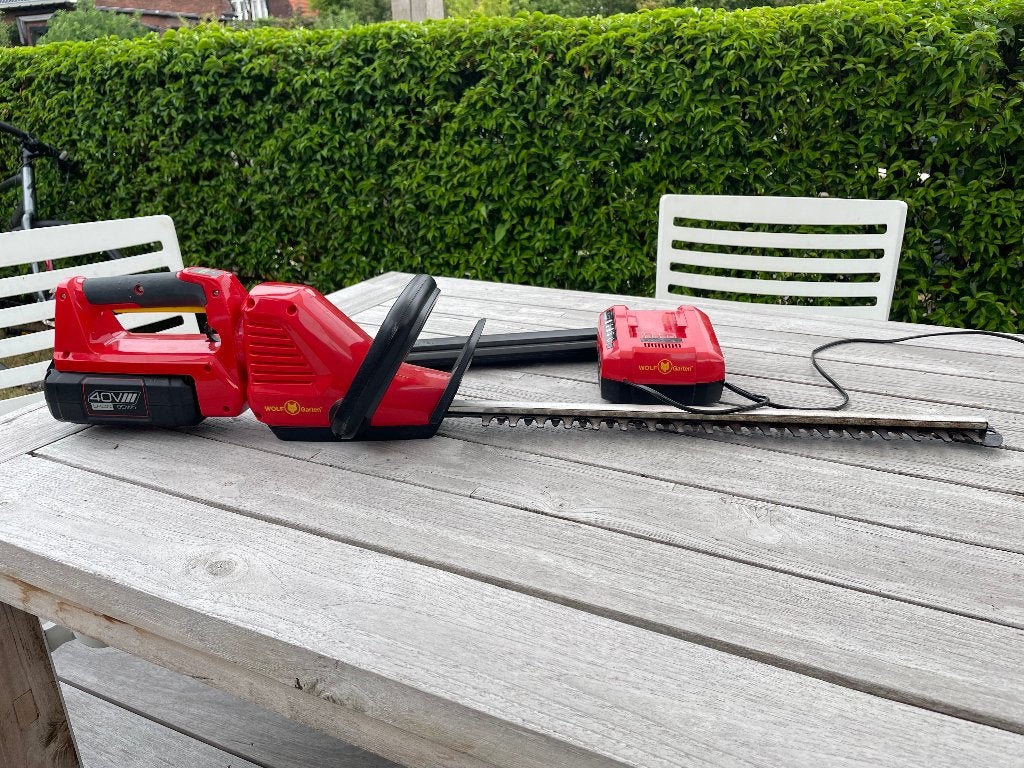 Te koop Wolf-Garten electrische heggenschaar met accu, Ophalen, Gebruikt, Elektrisch, Wolf-Garten