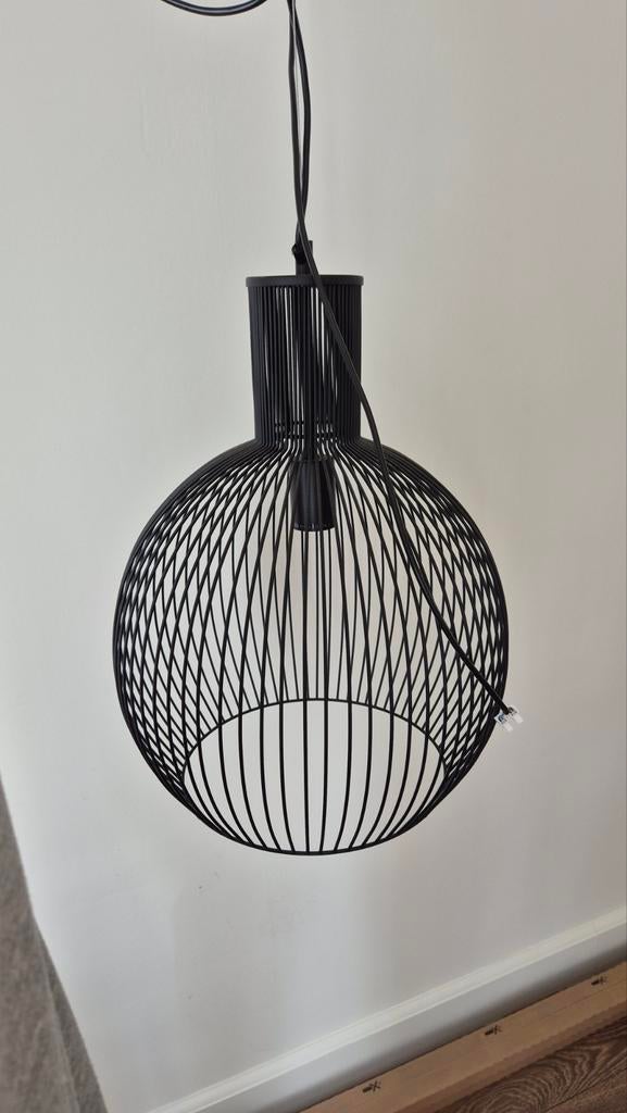 Prachtige zwarte draadlamp / hanglamp Diana (Leen Bakker), Ophalen, Zo goed als nieuw, Metaal, Minder dan 50 cm