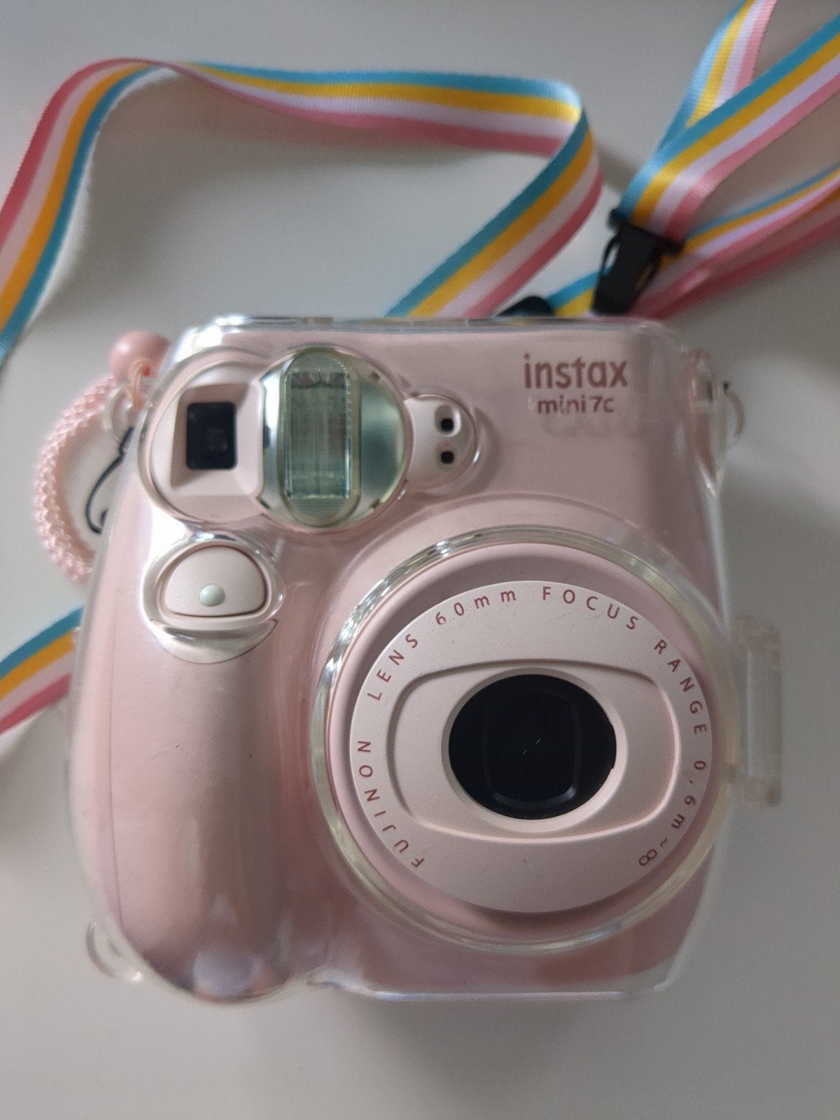 Instax Mini 7c met hoes - Roze instant camera, Audio, Tv en Foto, Fotocamera's Digitaal, Ingebouwde flitser, Gebruikt, Instant camera