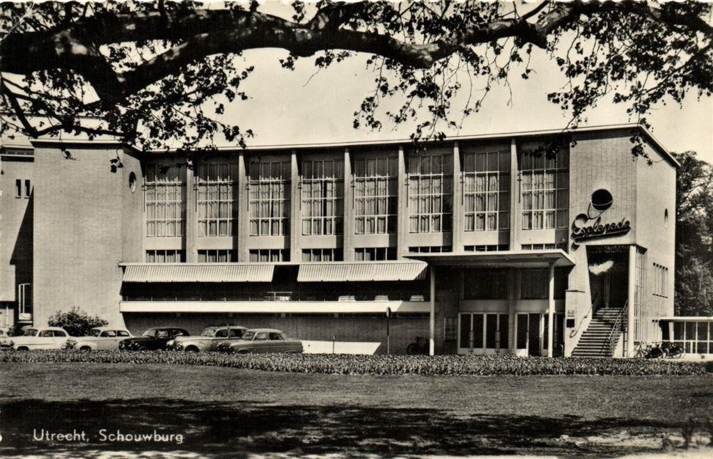 Utrecht, Schouwburg - Esplanade - 1955 gelopen, Ophalen of Verzenden, 1940 tot 1960, Gelopen, Utrecht
