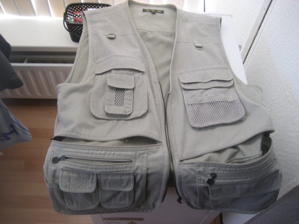 visvest  bodywarmer heren, Ophalen of Verzenden, Gedragen, Overige maten, Beige