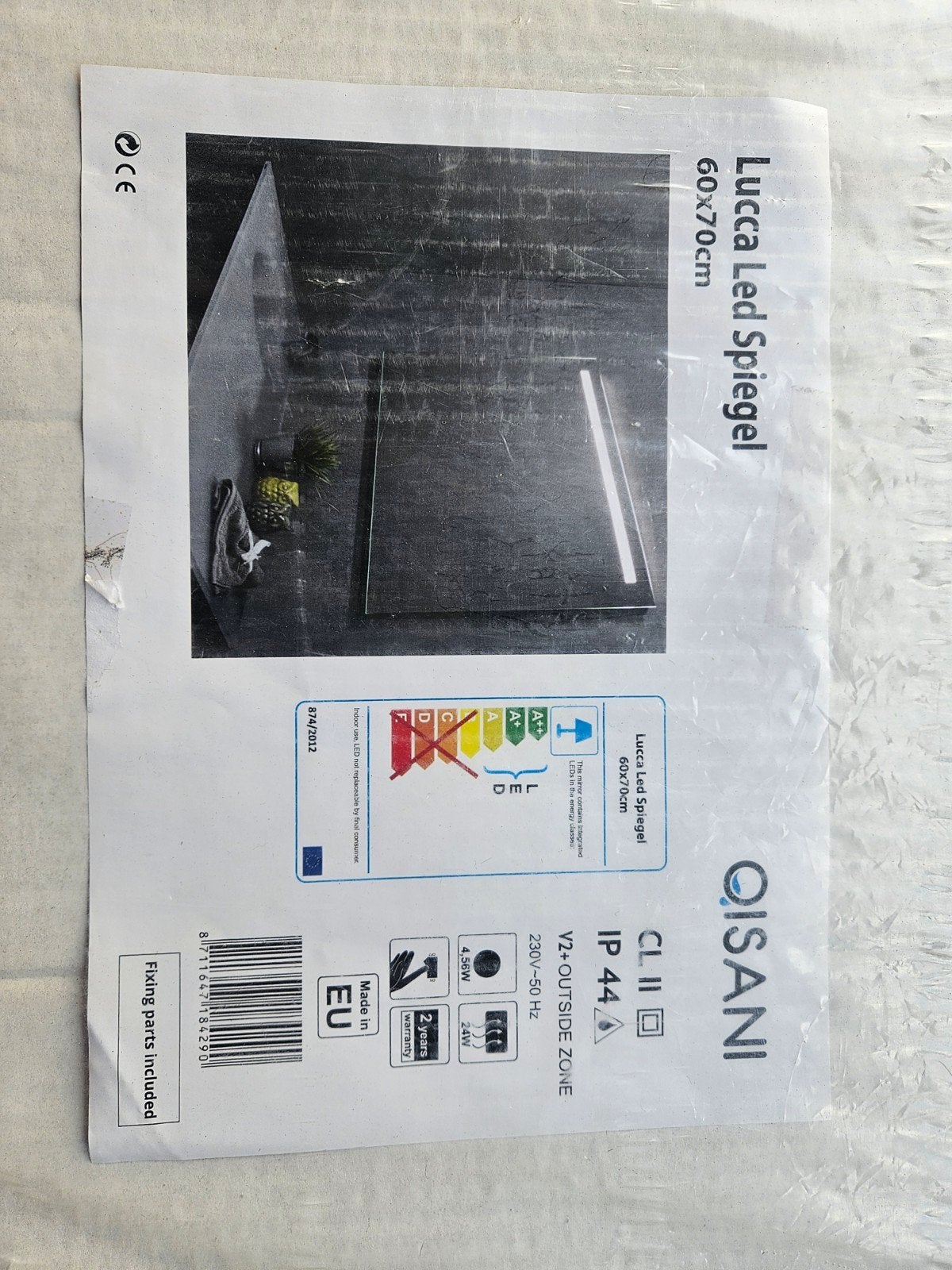 Qisani Lucca Led Spiegel 60x70 met anti-condens verwarming, Huis en Inrichting, Woonaccessoires | Spiegels, Ophalen, Nieuw, Minder dan 100 cm