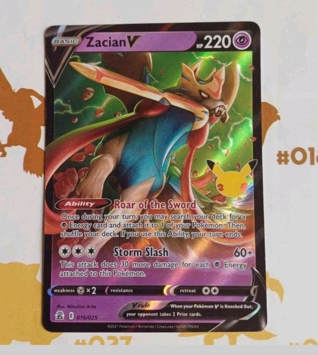Pokemonkaart Zacian V 016/025, Ophalen of Verzenden, Nieuw