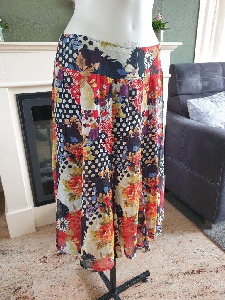 Dolce Vita mooie gekleurde bloemen rok M 38, Maat 38/40 (M), Zo goed als nieuw, Knielengte, Dolce Vita