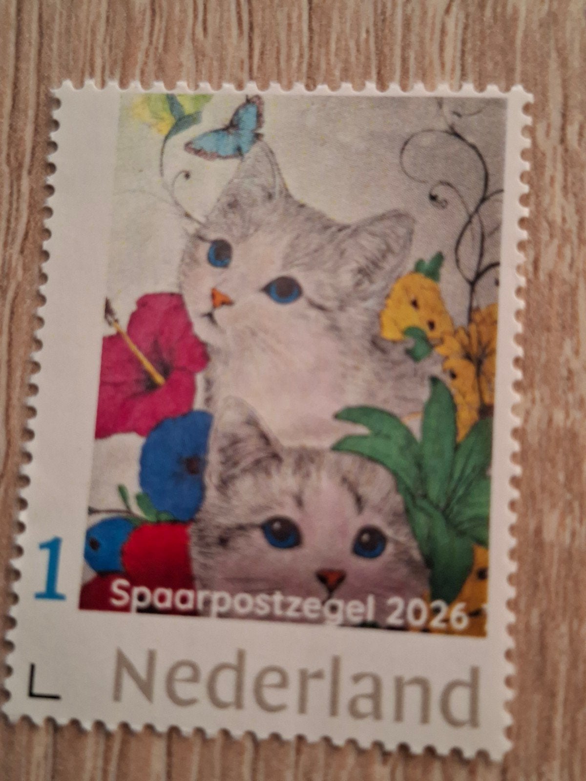 Nederland Spaarpostzegel 2026 met katten en bloemen, Verzenden, Na 1940, Postfris