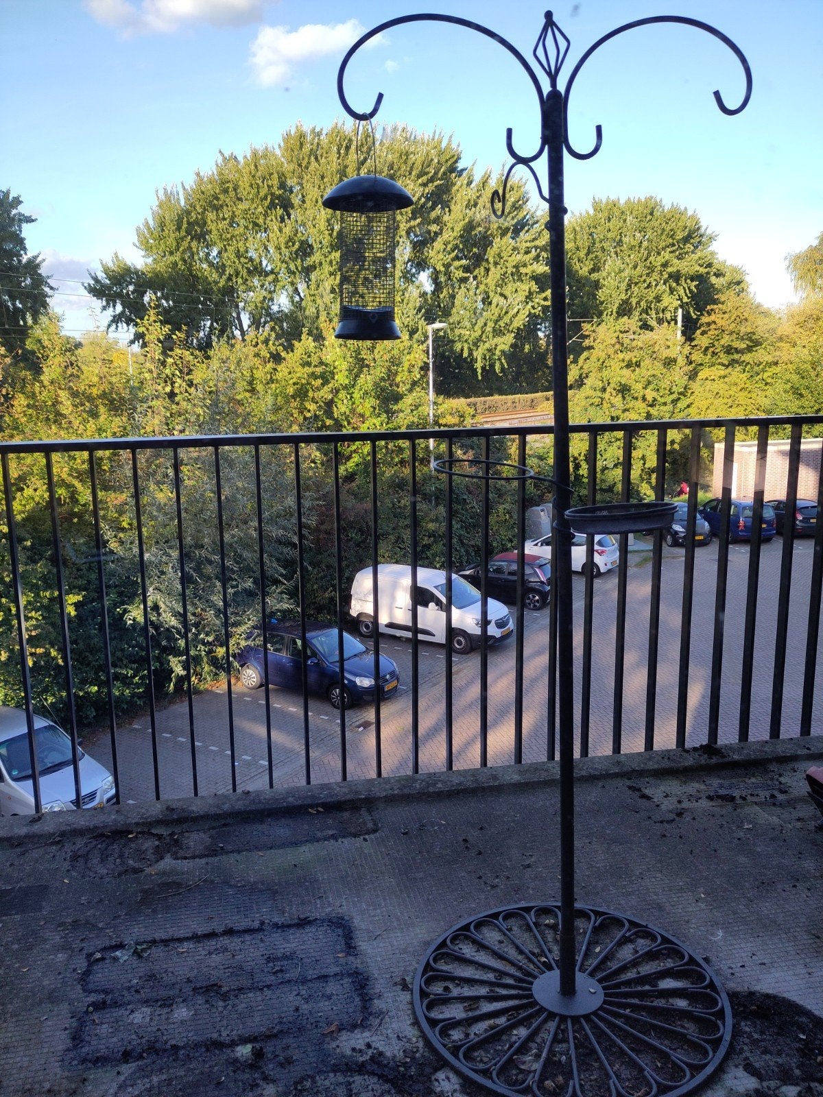 Vogelvoederpaal met Voedersysteem en Waterbak, Tuin en Terras, Ophalen, Gebruikt