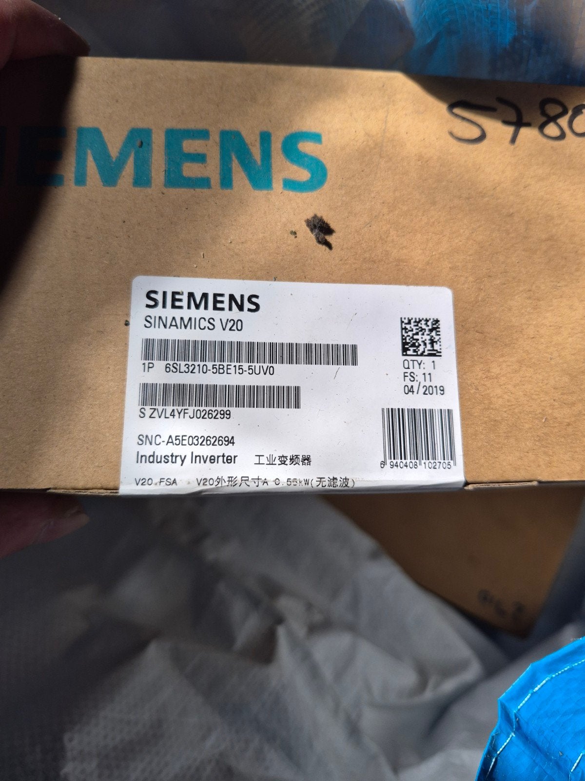 Siemens SINAMICS V20 Industry Inverter 0.55kW, Ophalen of Verzenden