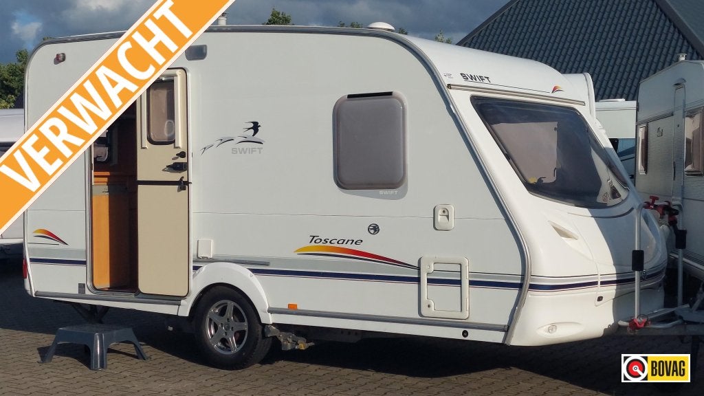 Swift Toscane 410 TF incl. mover en voortent !, Caravans en Kamperen, Caravans, Schokbreker, Overige typen, Bedrijf, Treinzit
