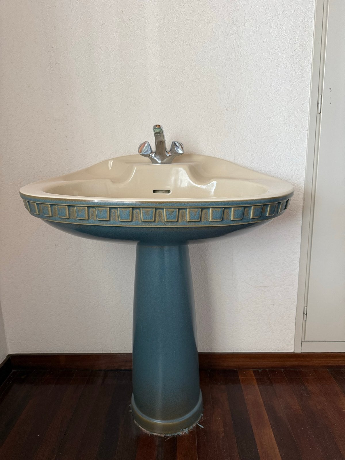 Vintage emaille wastafel met kraan - Afhalen, Ophalen, Gebruikt, Wastafel