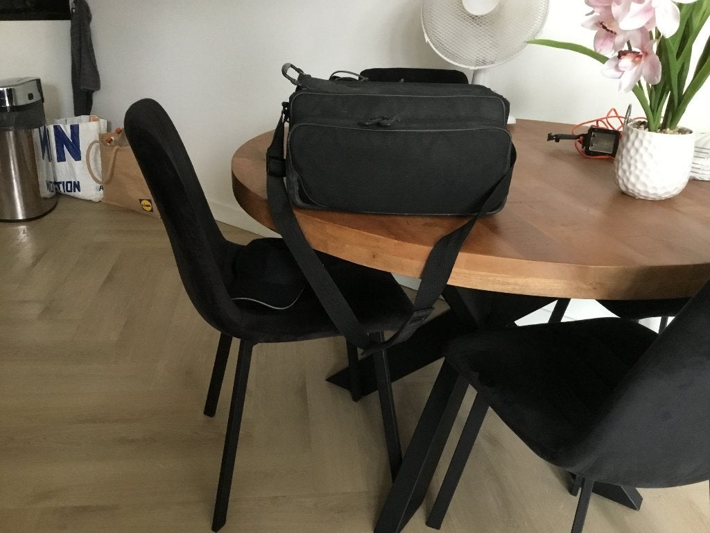 Camera tas, Zijvakken, Zo goed als nieuw, Zwart, Schoudertas