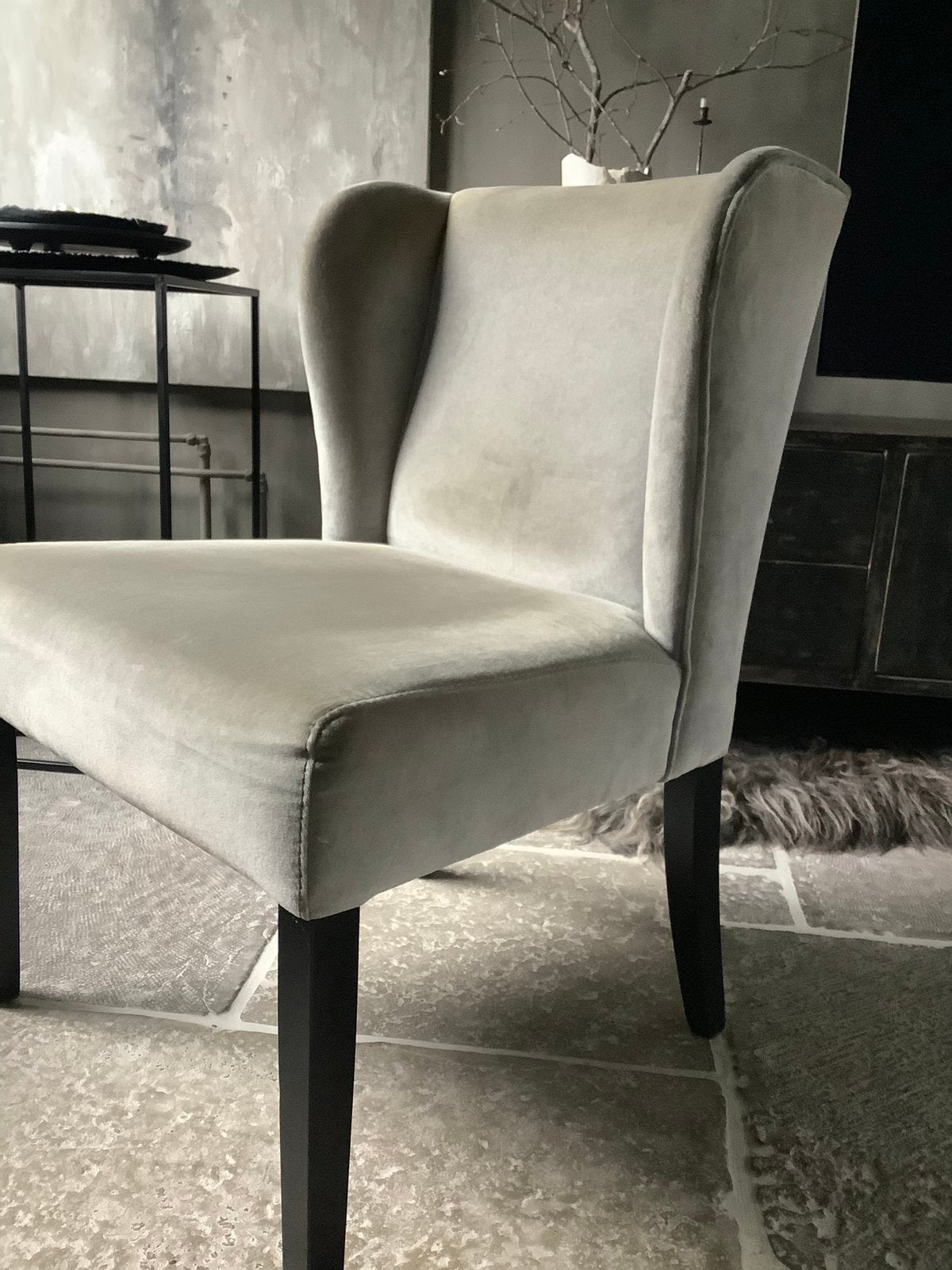 6 landelijke eetkamerstoelen in velvet stof, Ophalen, Gebruikt, Vijf, Zes of meer stoelen, Landelijke Hoffz stijl