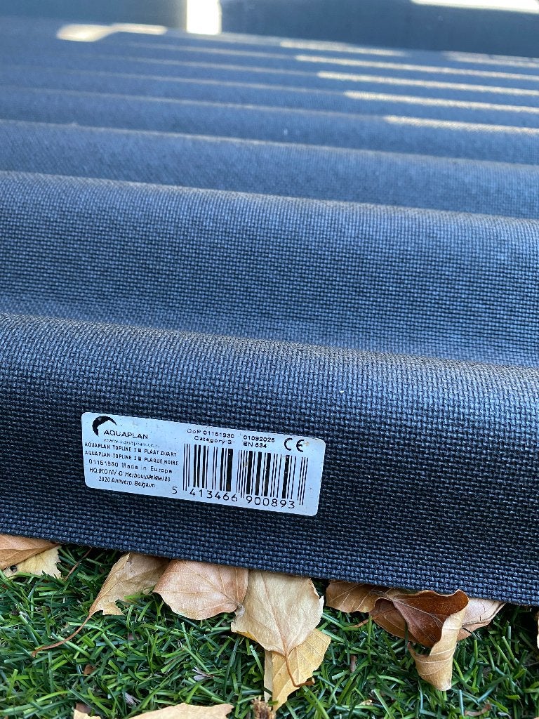 8 nieuwe zwarte Aquaplan bitumen golfplaten, Ophalen, Overige materialen, 10 tot 15 m², Zwart