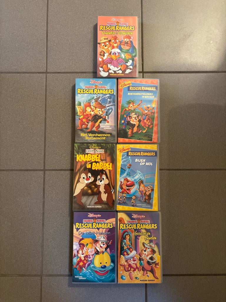 Knabbel en Babbel Rescue Rangers VHS collectie (7 stuks), Ophalen of Verzenden, Zo goed als nieuw, Tekenfilms en Animatie, Tekenfilm