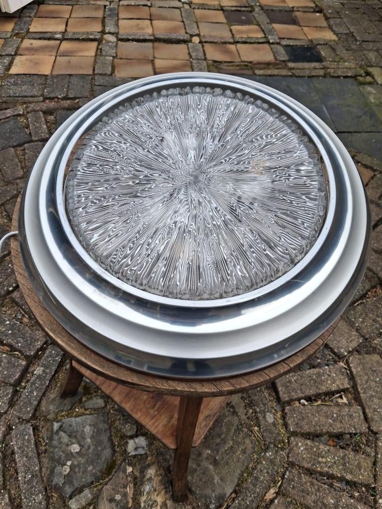 UFO plafondlamp, Ophalen of Verzenden, Zo goed als nieuw, Glas