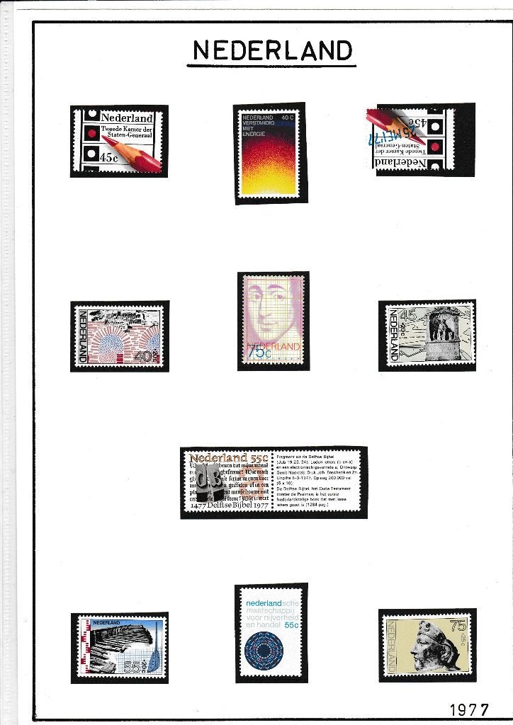 4 - jaargang 1977 postfris met vel compleet € 9,50, Ophalen of Verzenden, Postfris