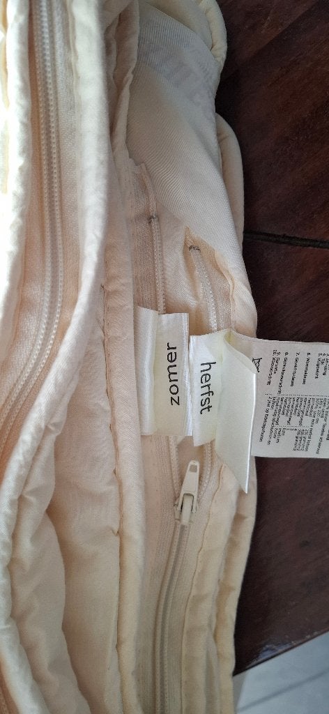 4-seizoenen dekbed, Ophalen, Eenpersoons, Beige, Ritssluiting