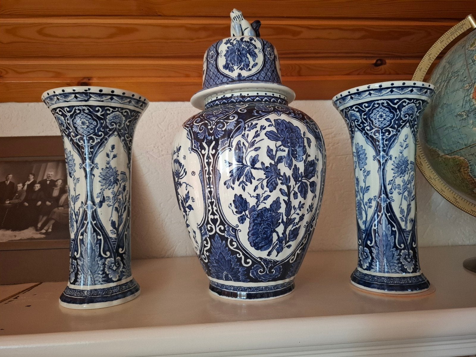 Driedelig Delfts blauw kaststel Royal Sphinx by Boch – vinta, Ophalen