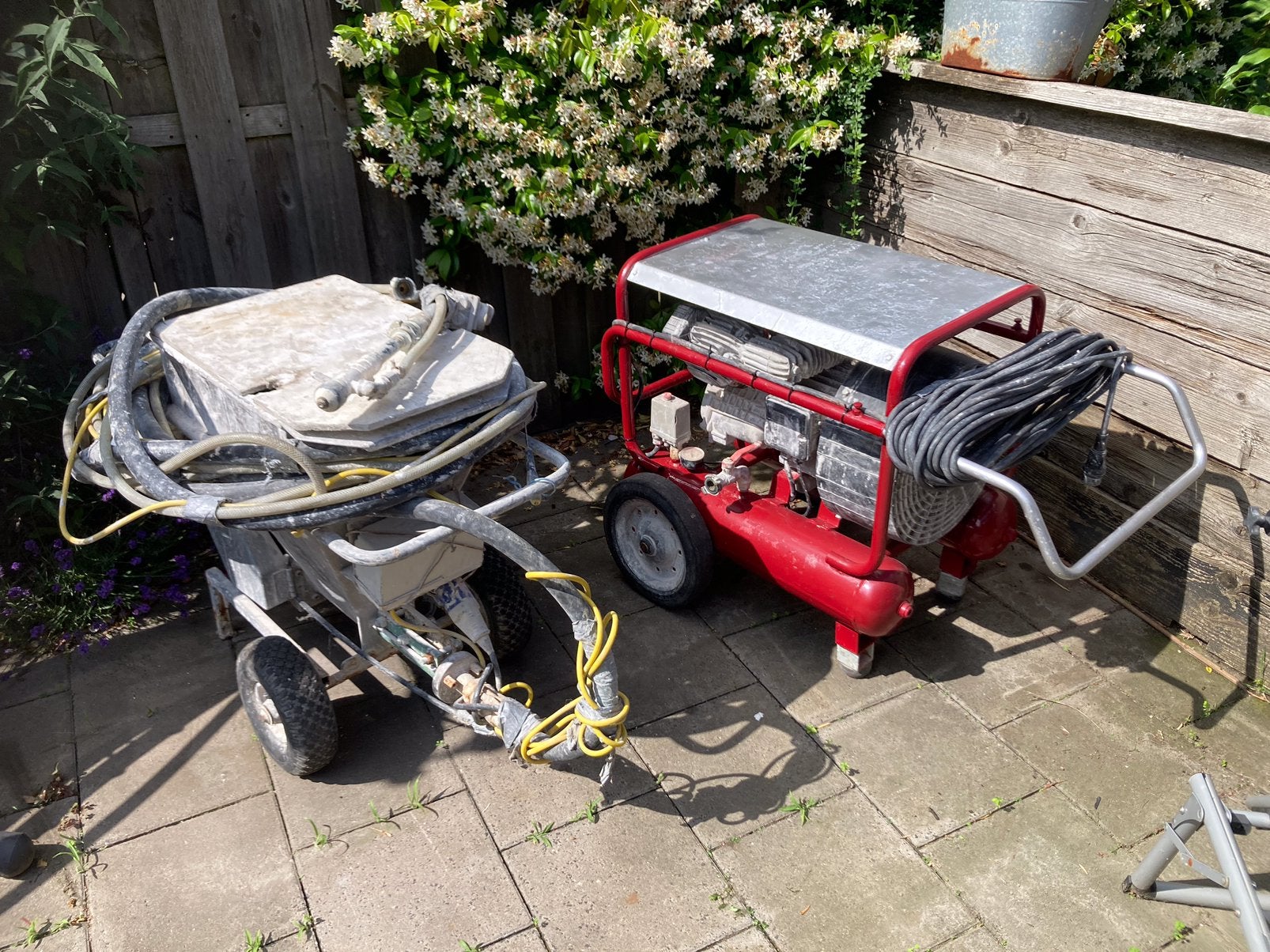 Spackspuitmachine met compressor, Ophalen of Verzenden, Gebruikt