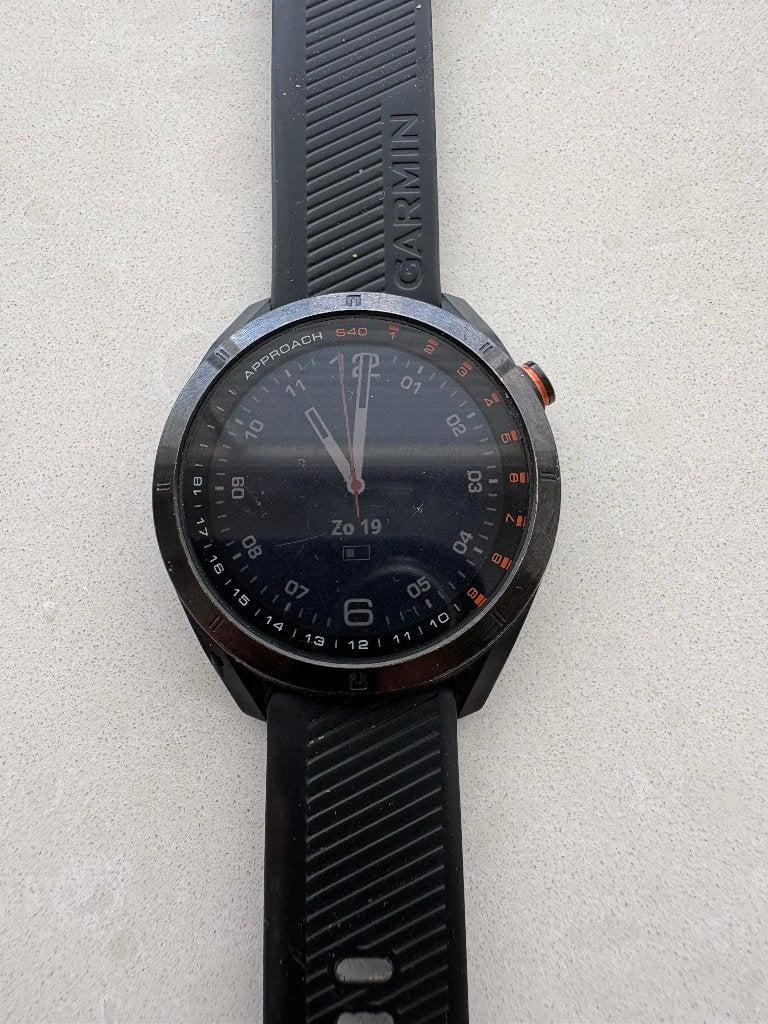 Garmin S40 Golfhorloge, Ophalen, Zwart, Garmin, Afstand