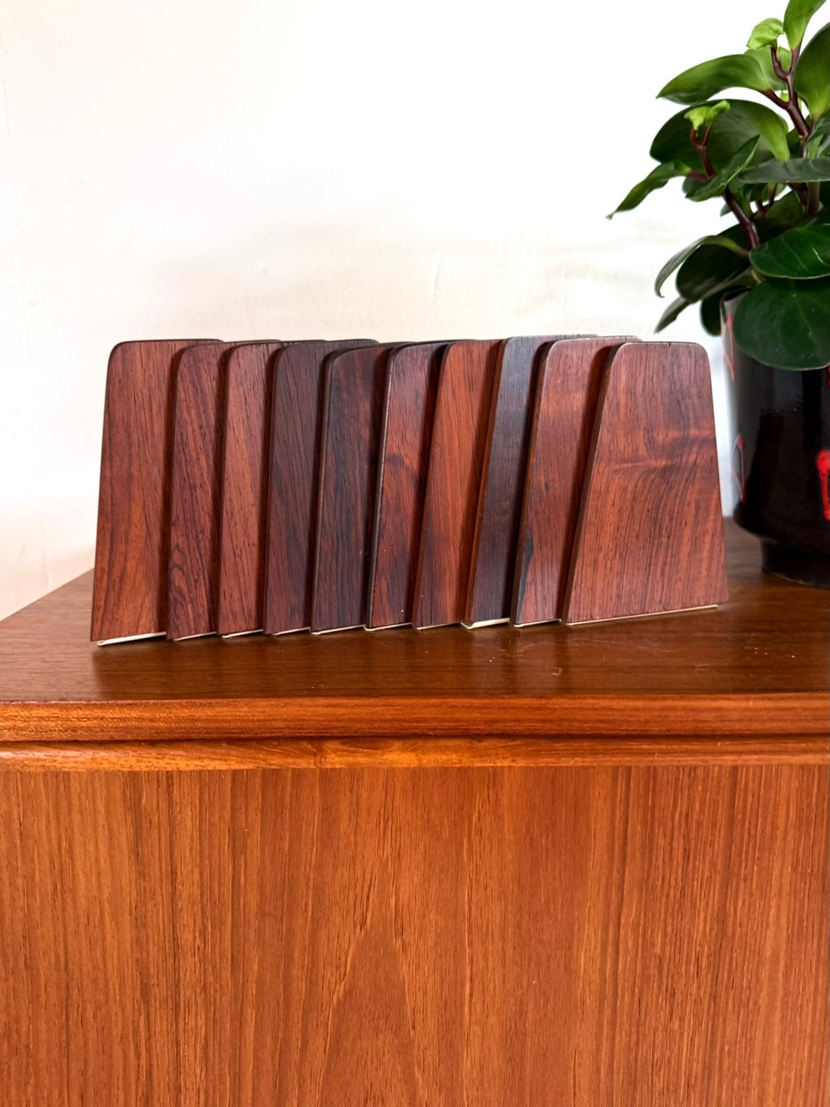 10x vintage Palissander boekensteun, Kai Kristiansen ‘60, Gebruikt, Kai Kristiansen, Kai Kristiansen, Ophalen of Verzenden