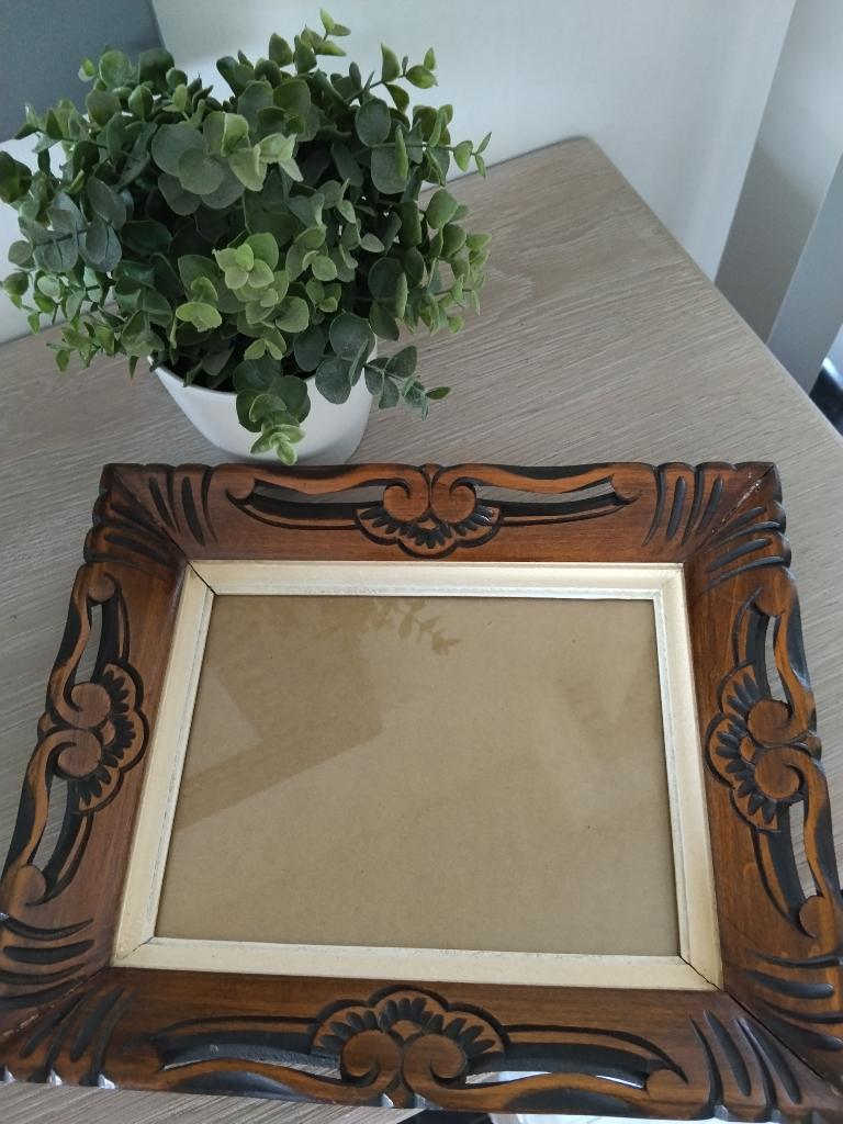 vintage houten fotolijst houtsnijwerk, Huis en Inrichting, Woonaccessoires | Lijsten, Minder dan 50 cm, Ophalen of Verzenden, Zo goed als nieuw