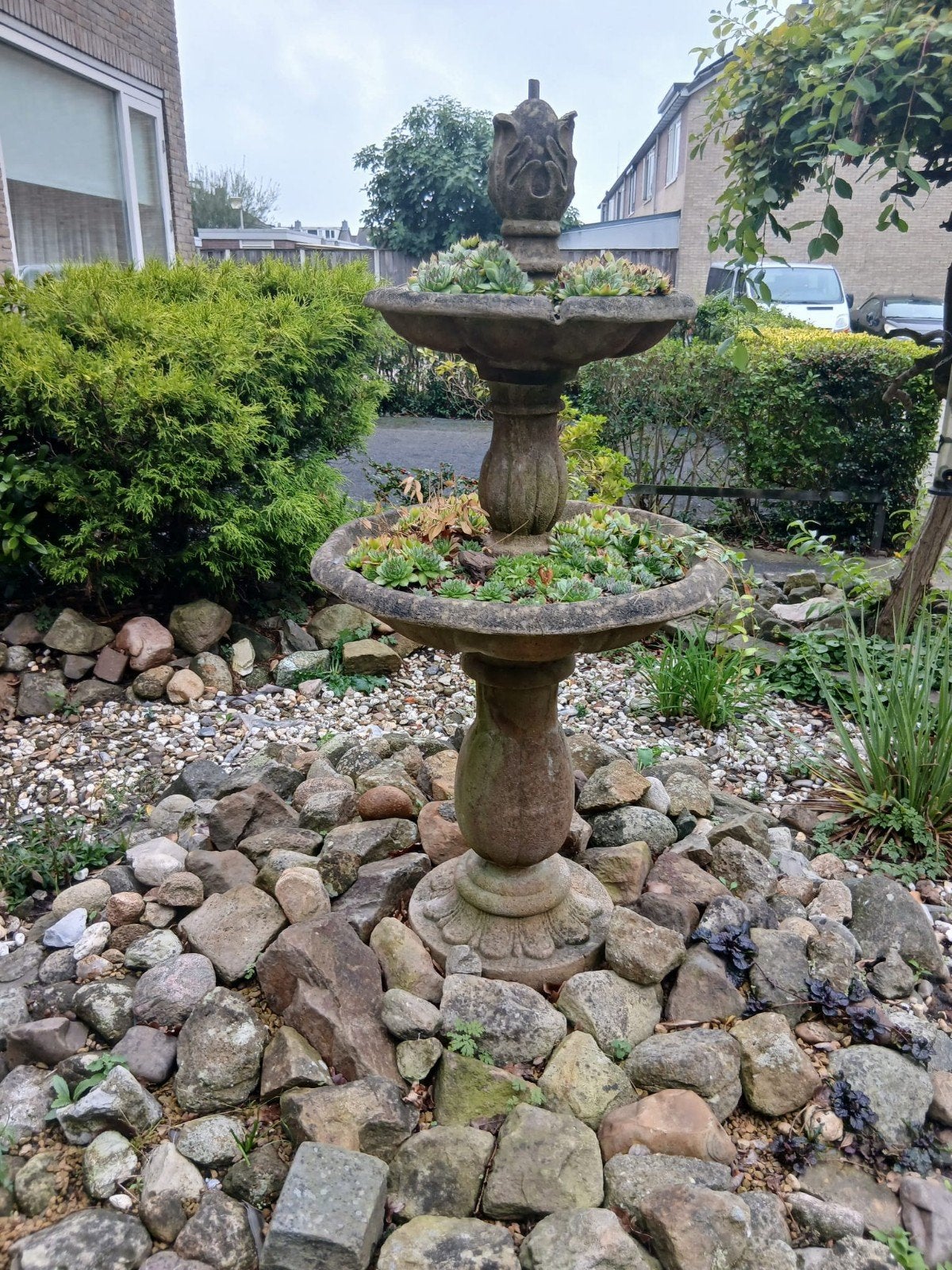 Decoratieve waterfontein voor tuin of terras, Ophalen, Gebruikt, Kunststof, Fontein
