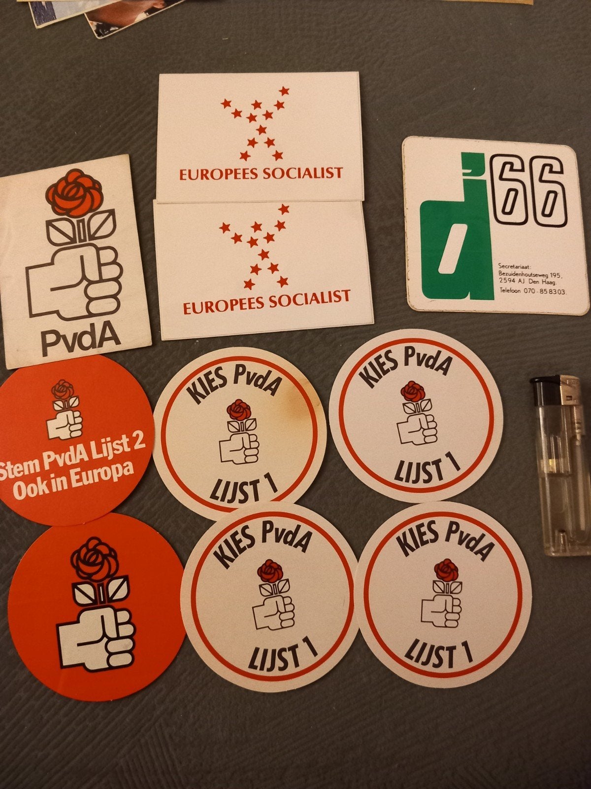 stickers PvdA, d66, socialisten, omroep, vara, veronica tros, Verzamelen, Ophalen of Verzenden