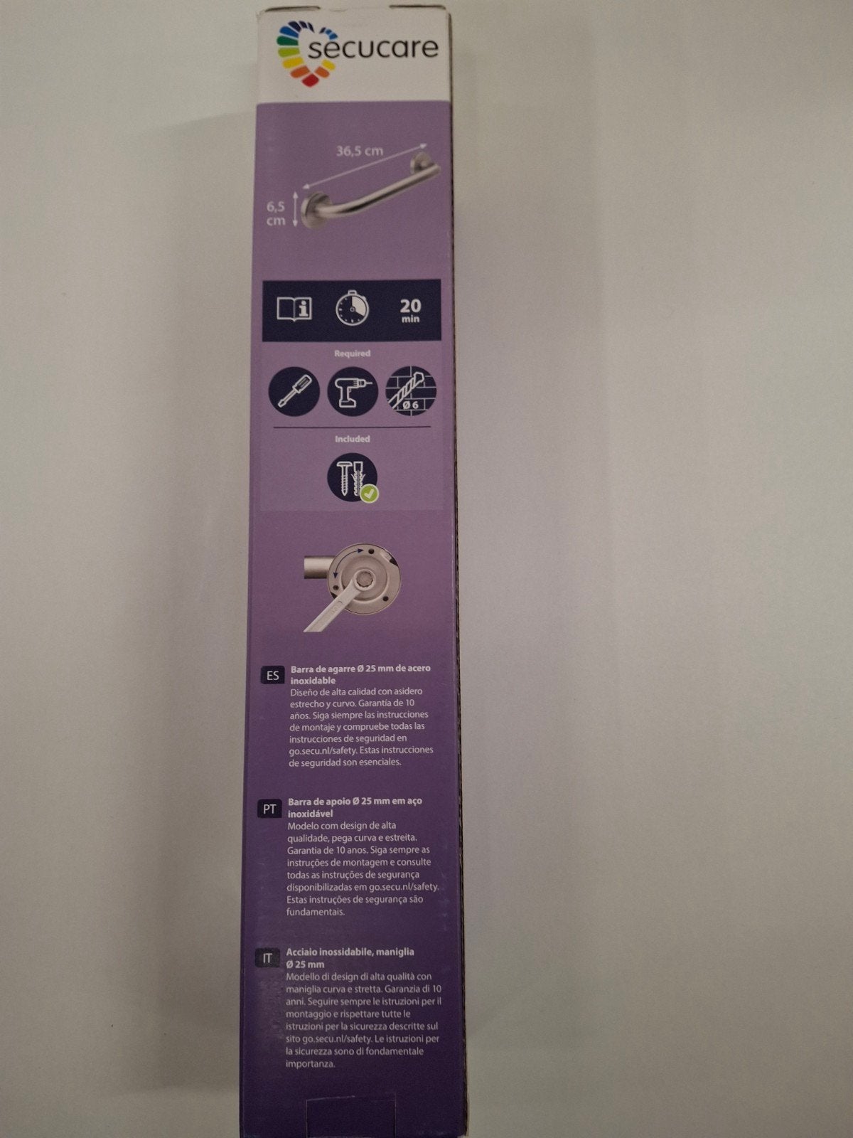 SecuCare Wandbeugel Ø 25 mm RVS 30 cm - Nieuw in doos, Nieuw, Ophalen of Verzenden, SecuProducts BV, Luzernestraat 29, 2153 GM Nieuw-Vennep, NL