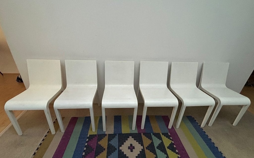 Foglia witte eetkamerstoelen; Designmerk Billiani, Ophalen, Wit, Zo goed als nieuw, Vijf, Zes of meer stoelen