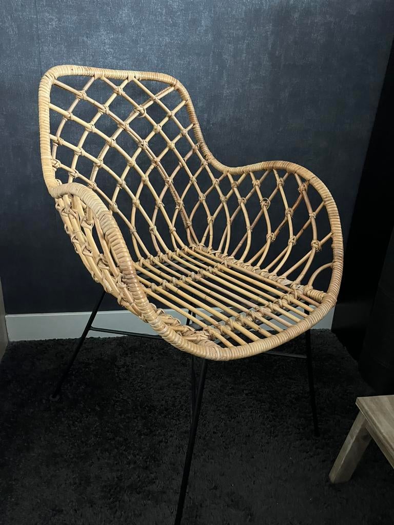 Bamboe stoeltje, Huis en Inrichting, Stoelen, Ophalen, Bruin, Riet of Rotan, Zo goed als nieuw