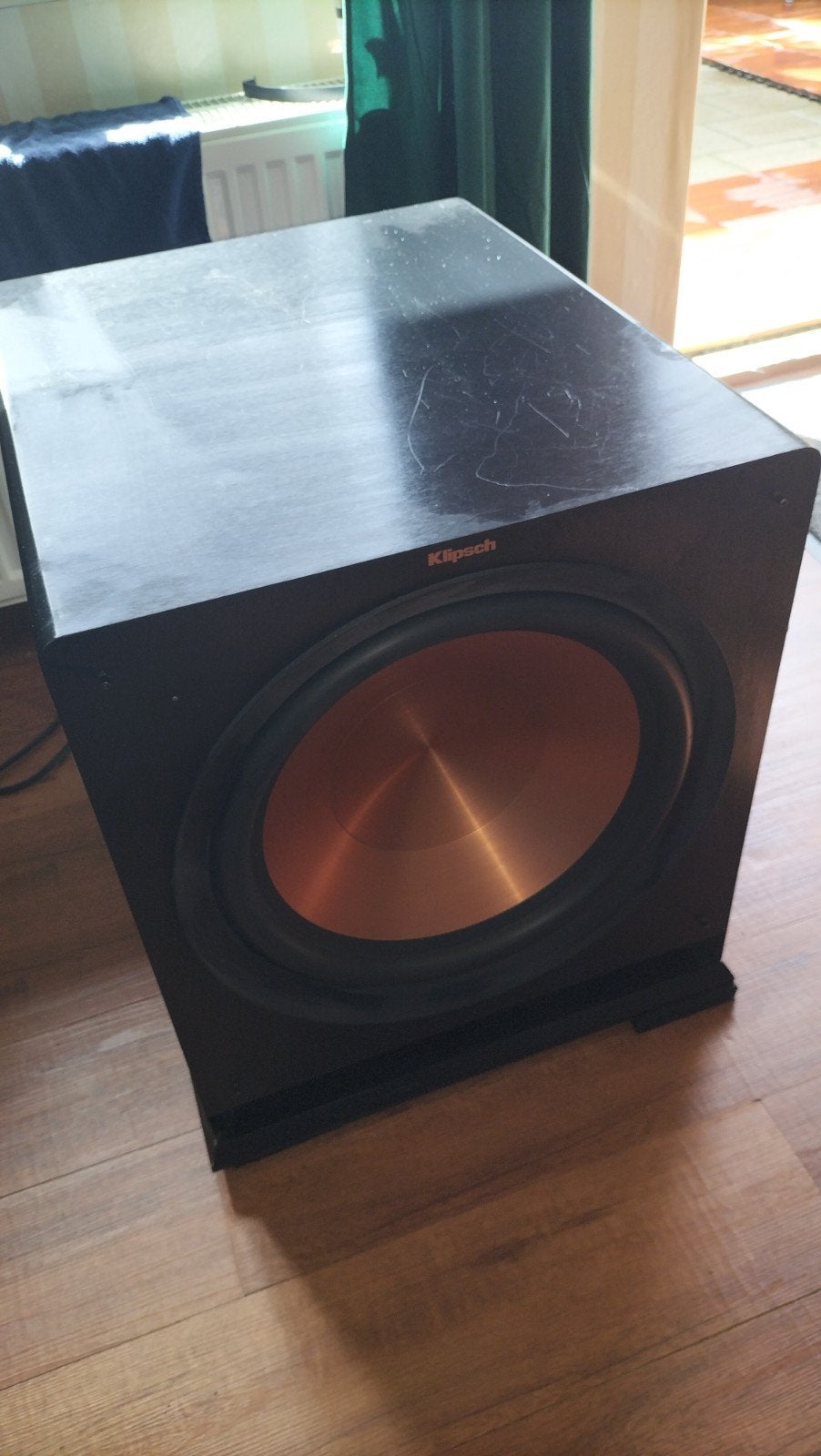 Klipsch R-115 SW Subwoofer - Krachtige Baservaring, Gebruikt, Subwoofer, 120 watt of meer, Ophalen